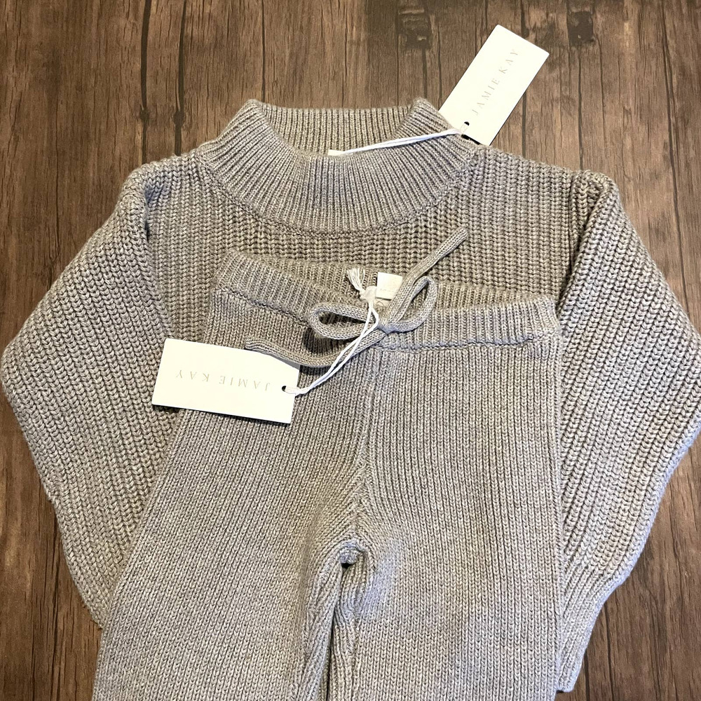 JAMIE KAY Grey Morgan Knit Sweater + Pant Set